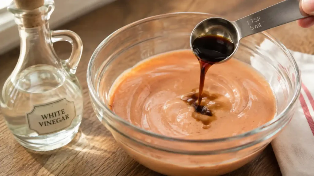 Worcestershire sauce and vinegar being added to copycat Zaxby's zax sauce